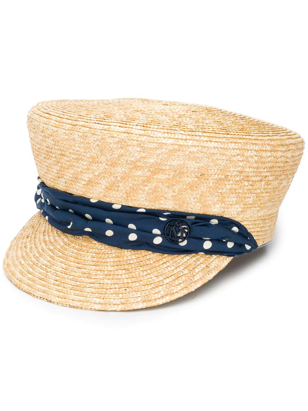 straw sailor cap by MAISON MICHEL