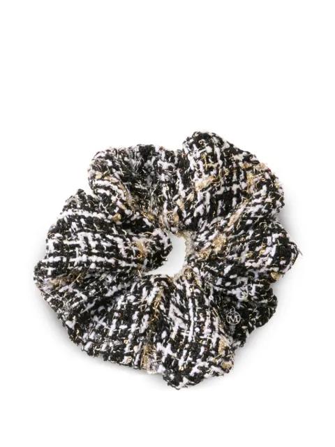 tweed scrunchie by MAISON MICHEL