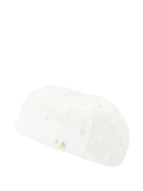 white Emy Beret by MAISON MICHEL