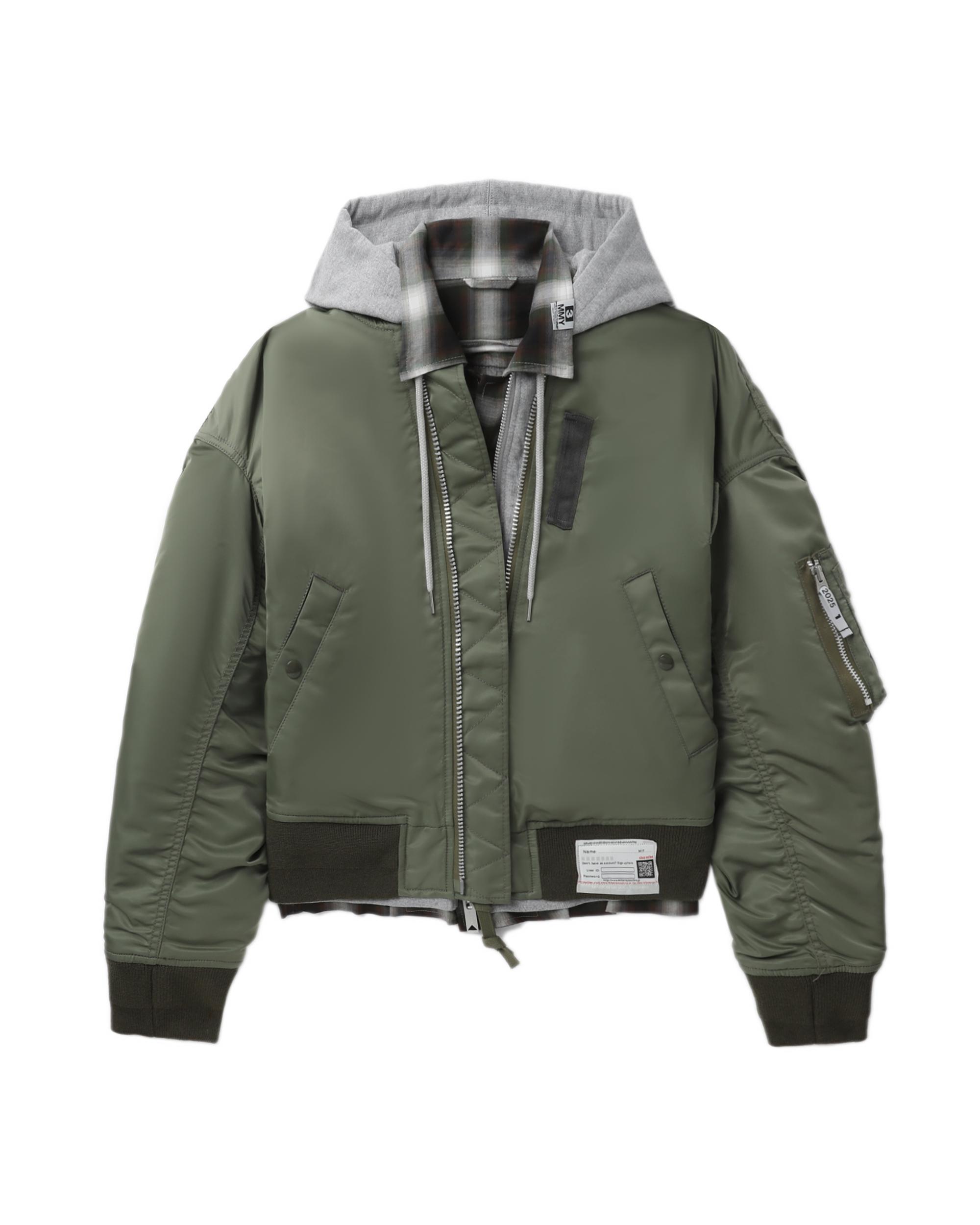 Backless triple layered flight jacket by MAISON MIHARA YASUHIRO