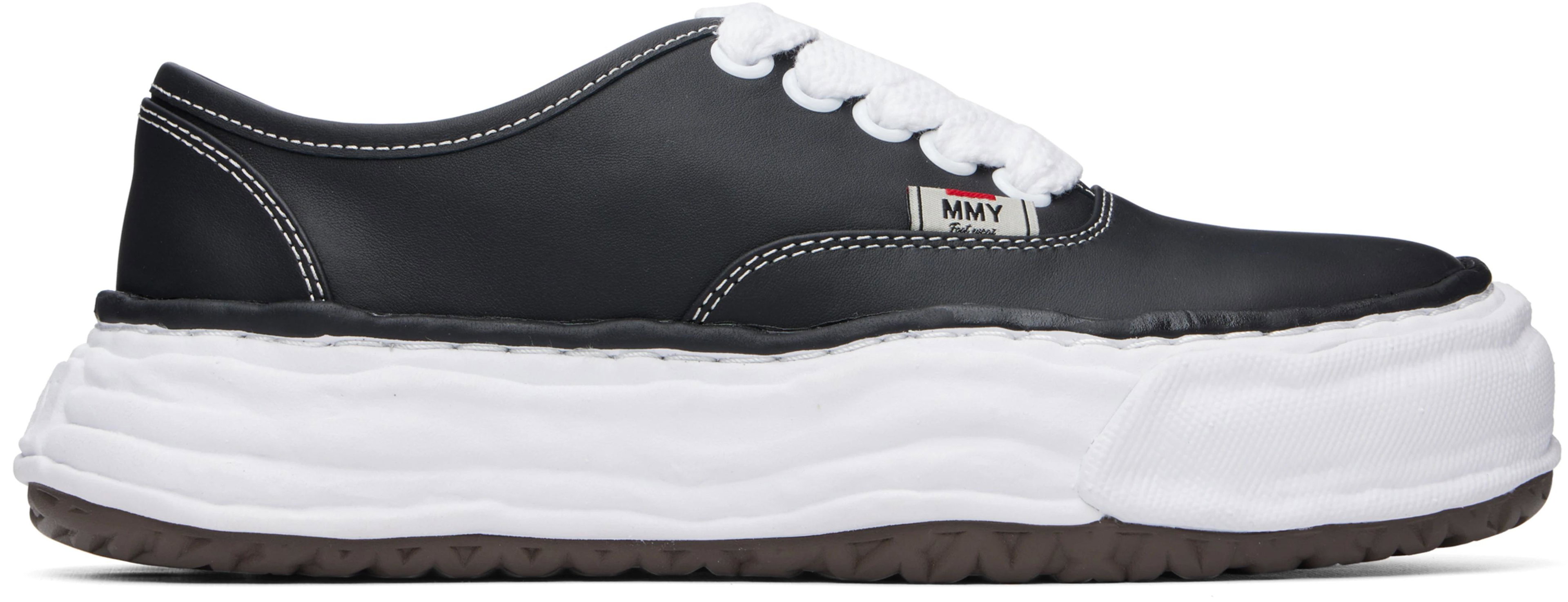 Black 'Baker' OG Sole Leather Sneakers by MAISON MIHARA YASUHIRO