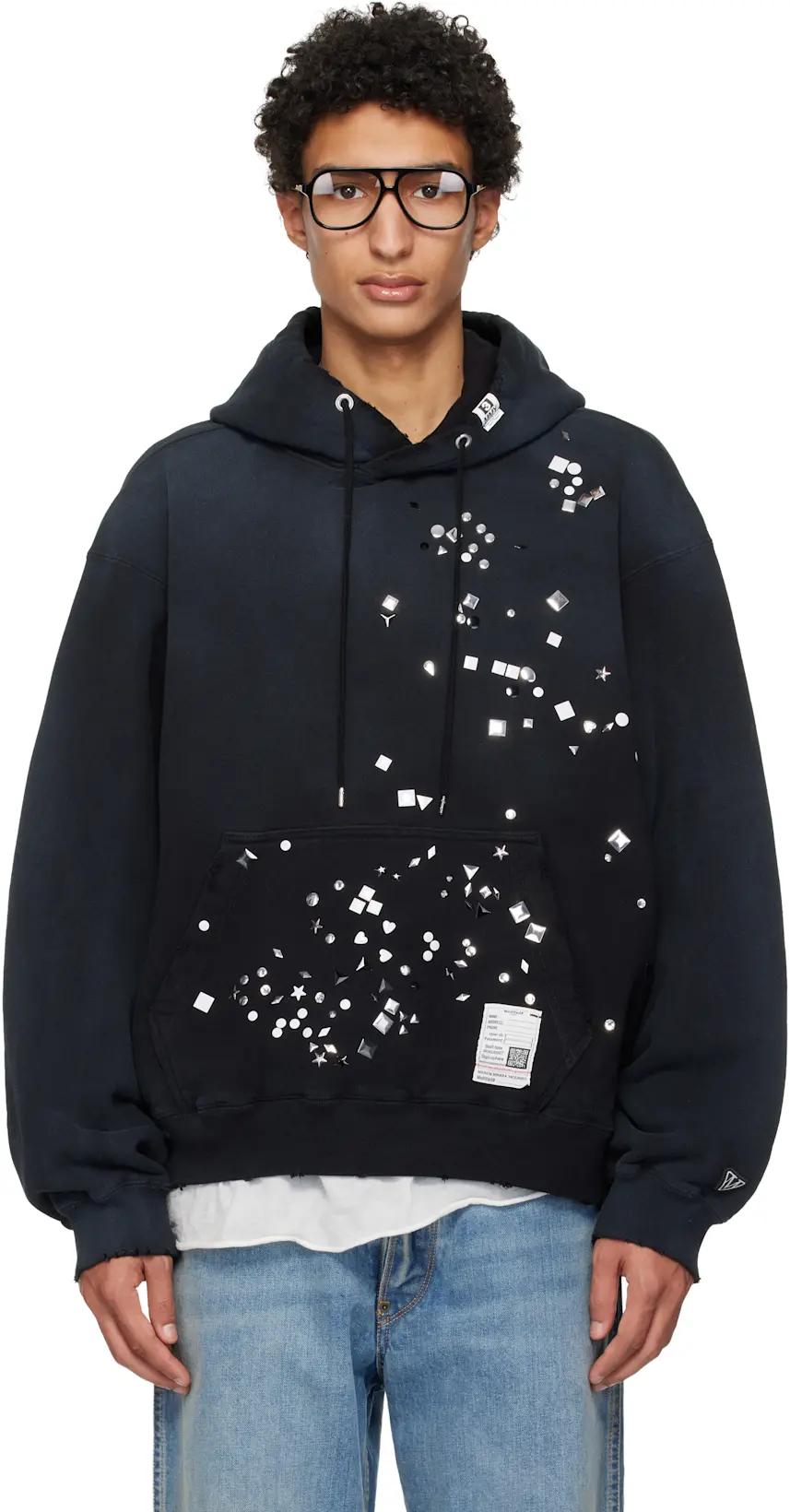 Black Embellished Hoodie by MAISON MIHARA YASUHIRO