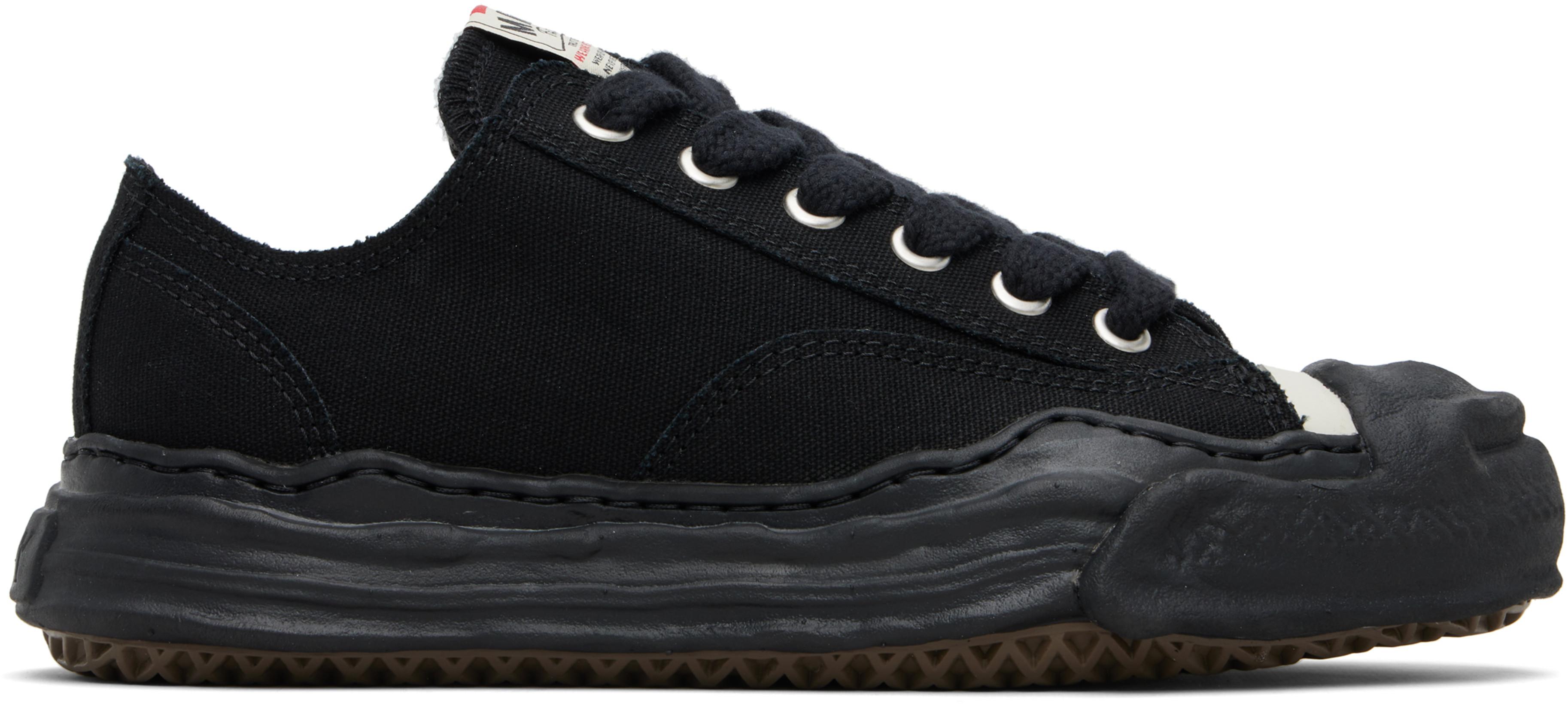 Black 'Hank' OG Sole Canvas Low-Top Sneakers by MAISON MIHARA YASUHIRO