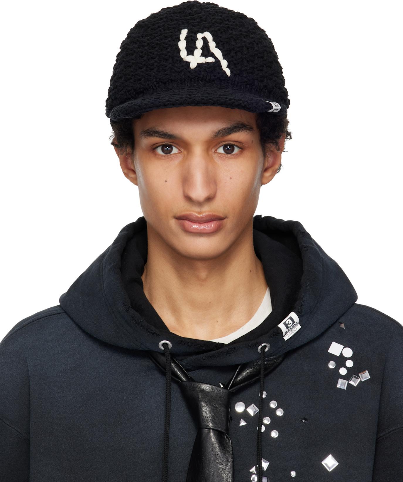 Black 'LA' Knit Cap by MAISON MIHARA YASUHIRO