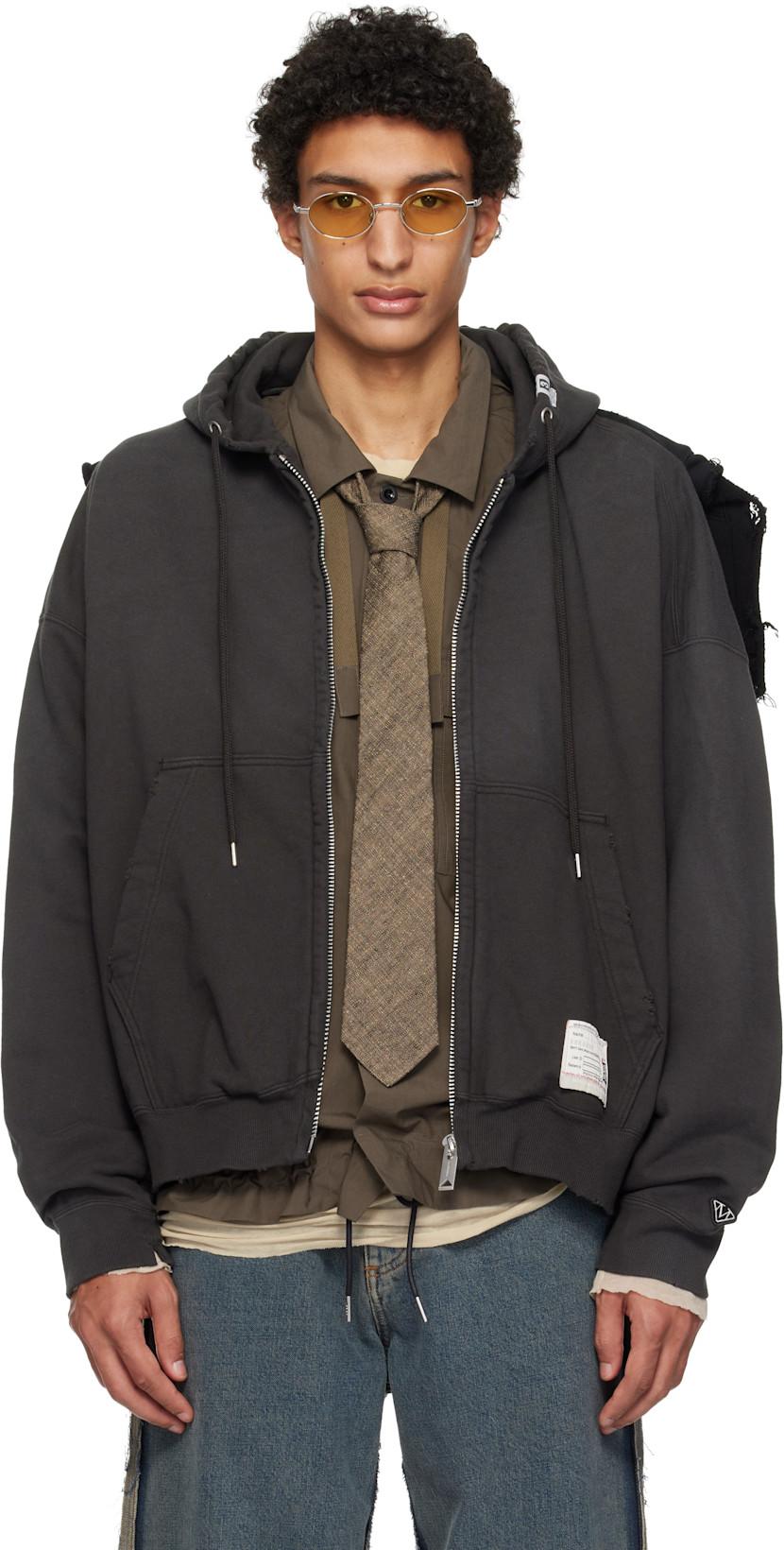 Black Pullover Combined Hoodie by MAISON MIHARA YASUHIRO