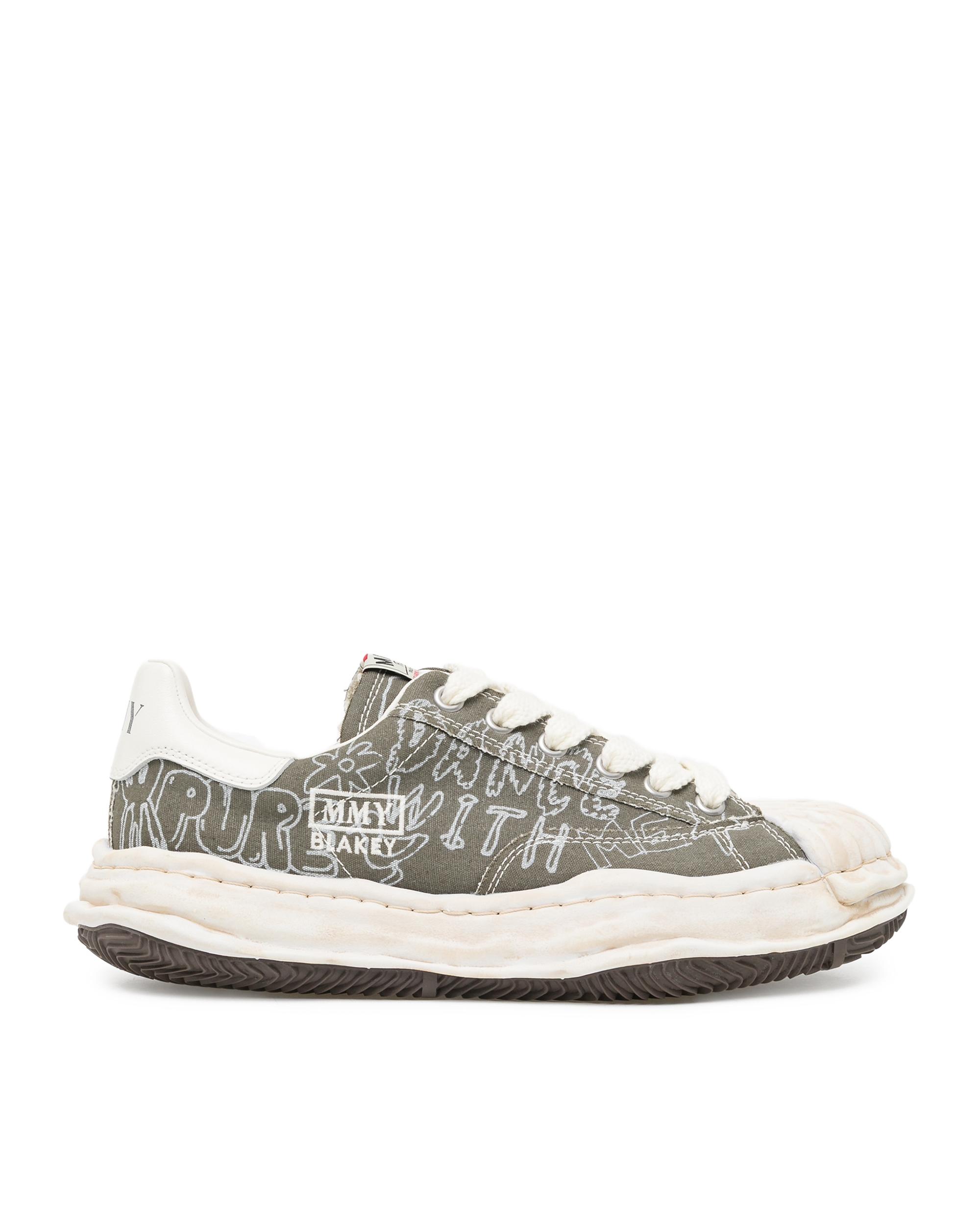 Blakey OG sole graffiti print sneakers by MAISON MIHARA YASUHIRO