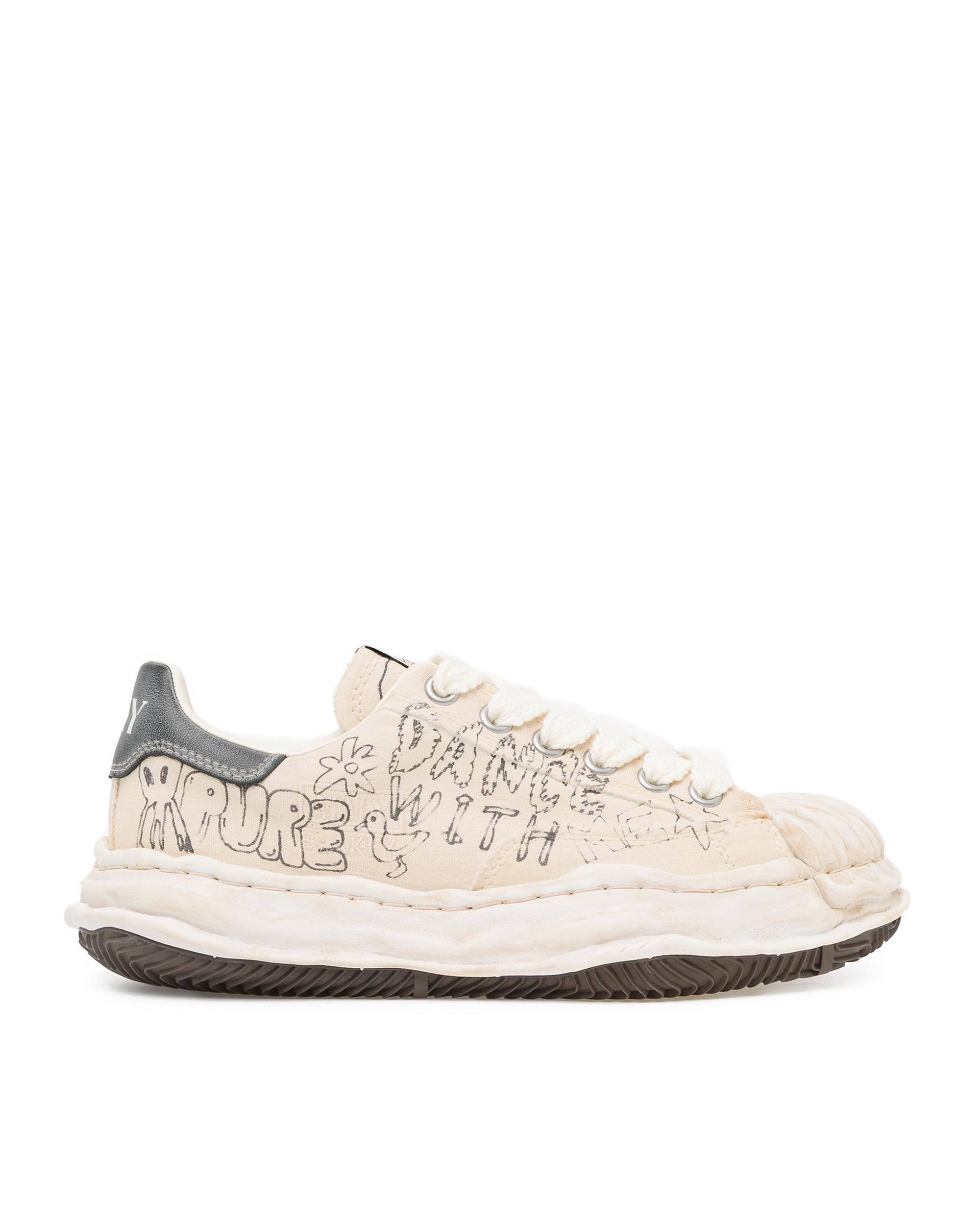 Blakey OG sole graffiti print sneakers by MAISON MIHARA YASUHIRO