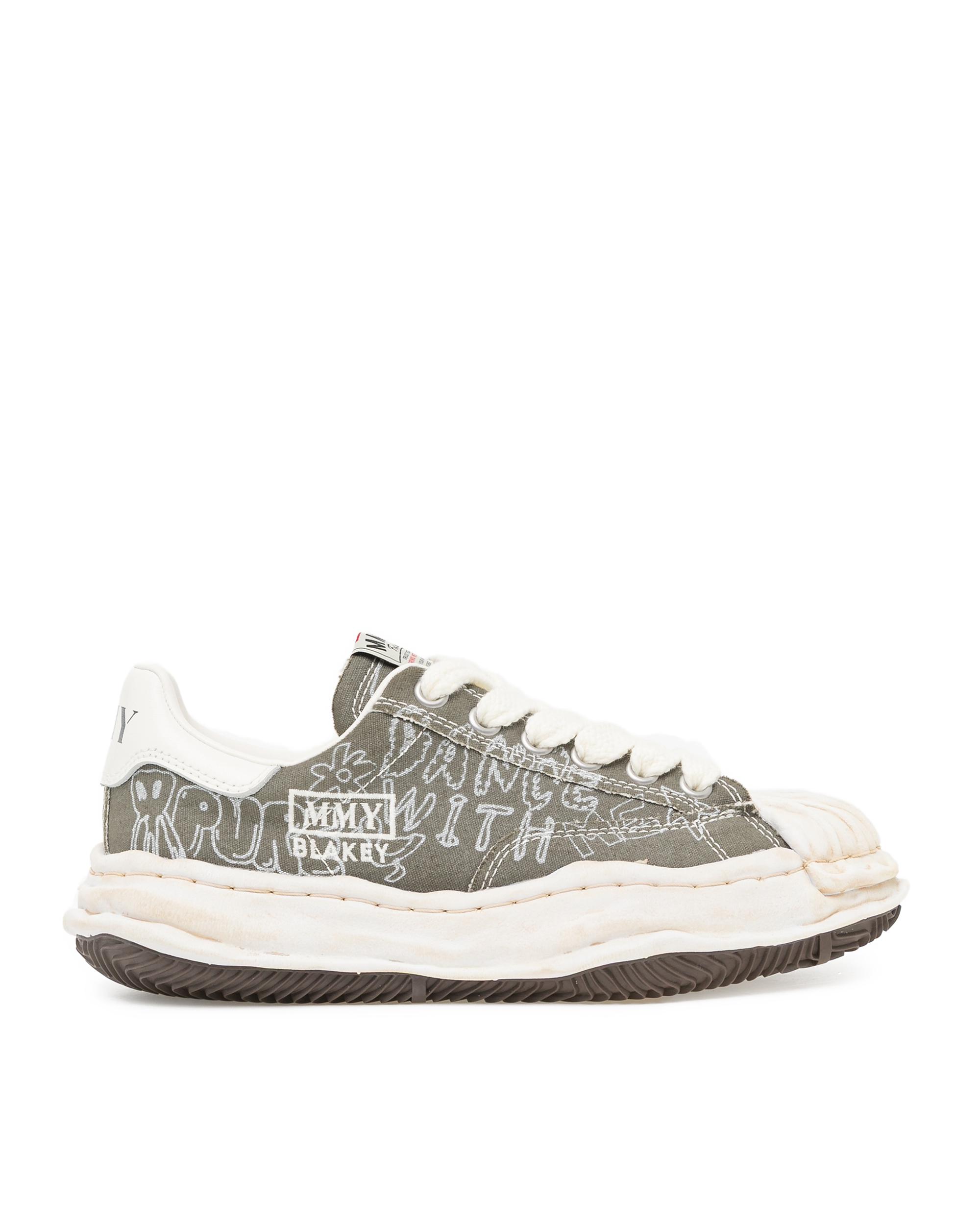Blakey OG sole graffiti print sneakers by MAISON MIHARA YASUHIRO