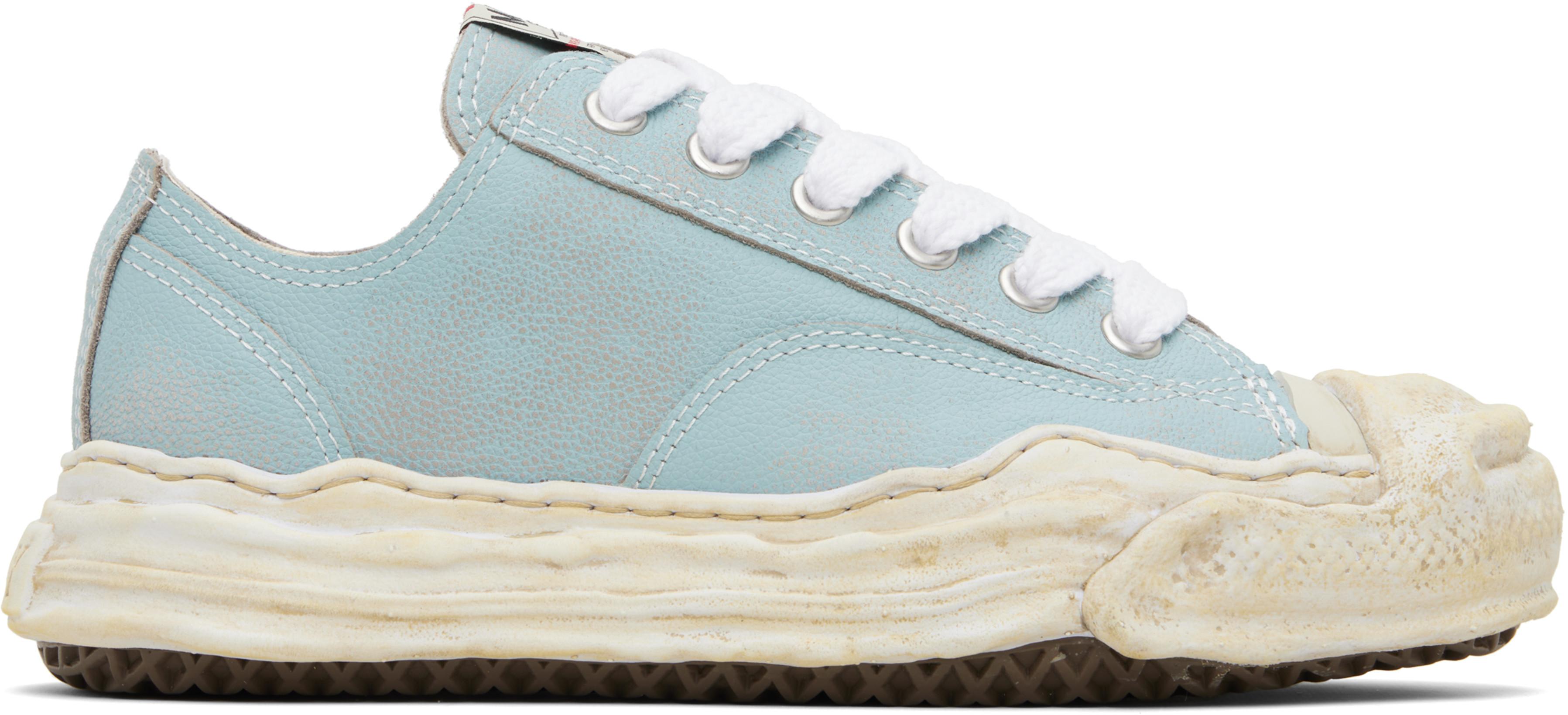 Blue 'Hank' OG Sole Shrink Leather Low-Top Sneakers by MAISON MIHARA YASUHIRO