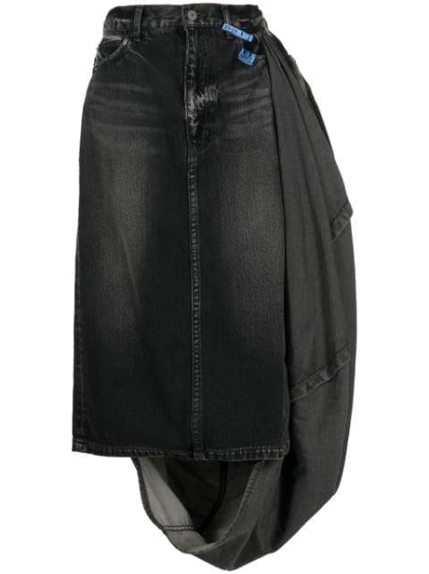 Circle washed denim skirt by MAISON MIHARA YASUHIRO