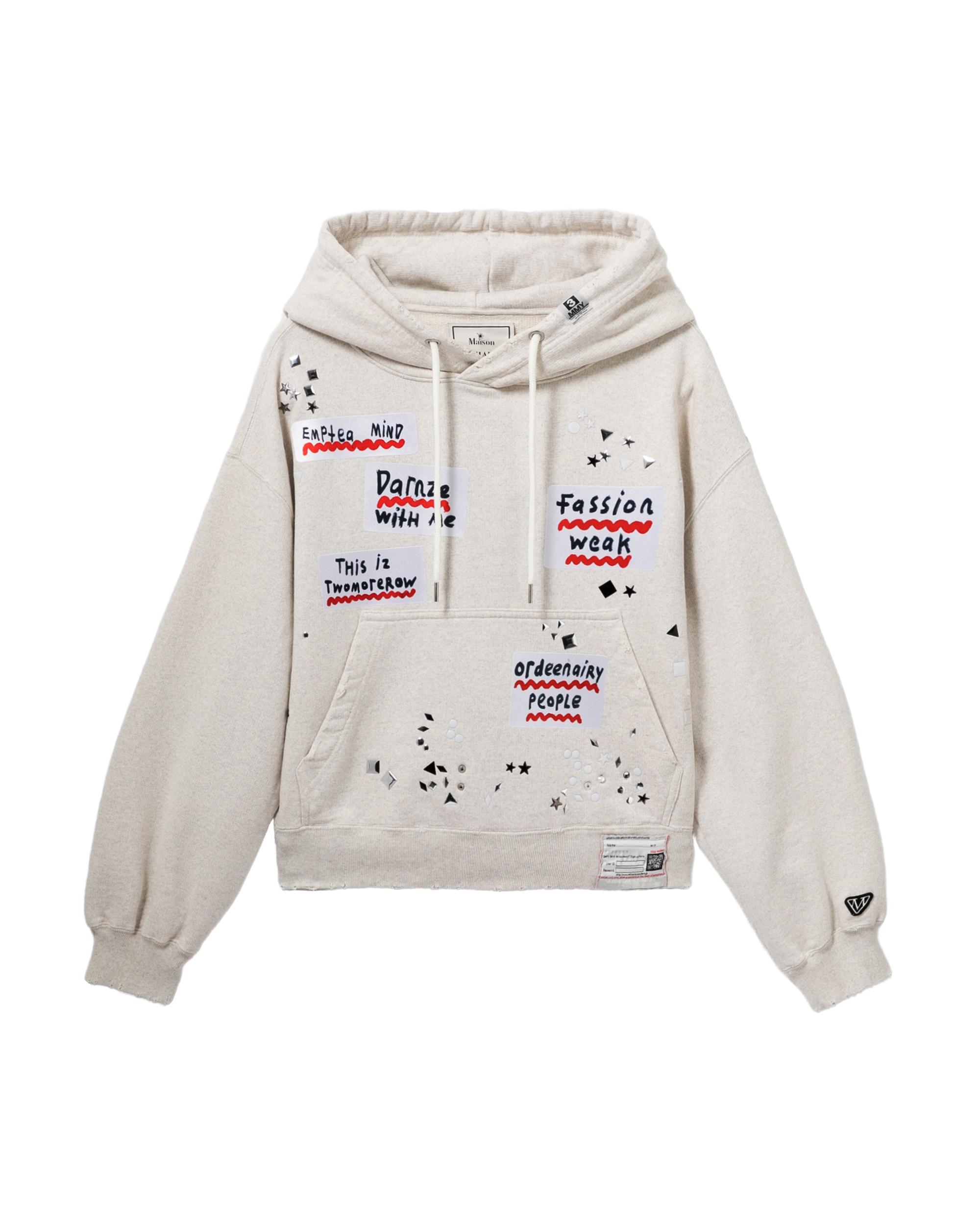 Embellished sticker hoodie by MAISON MIHARA YASUHIRO