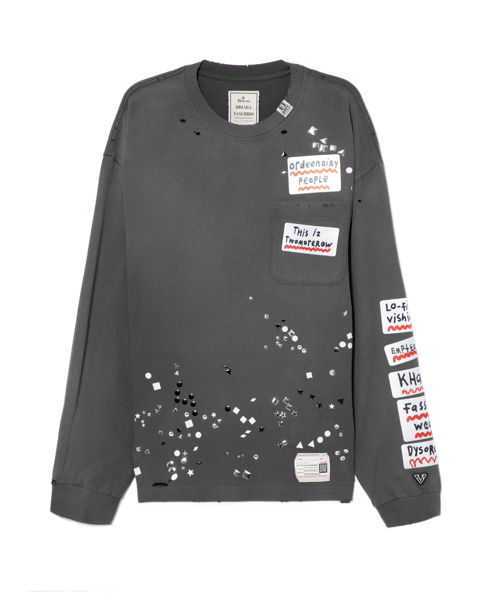 Embellished sticker long sleeve tee by MAISON MIHARA YASUHIRO