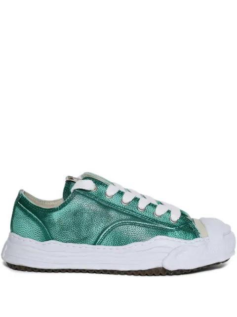 Hank Low brushed leather sneakers by MAISON MIHARA YASUHIRO