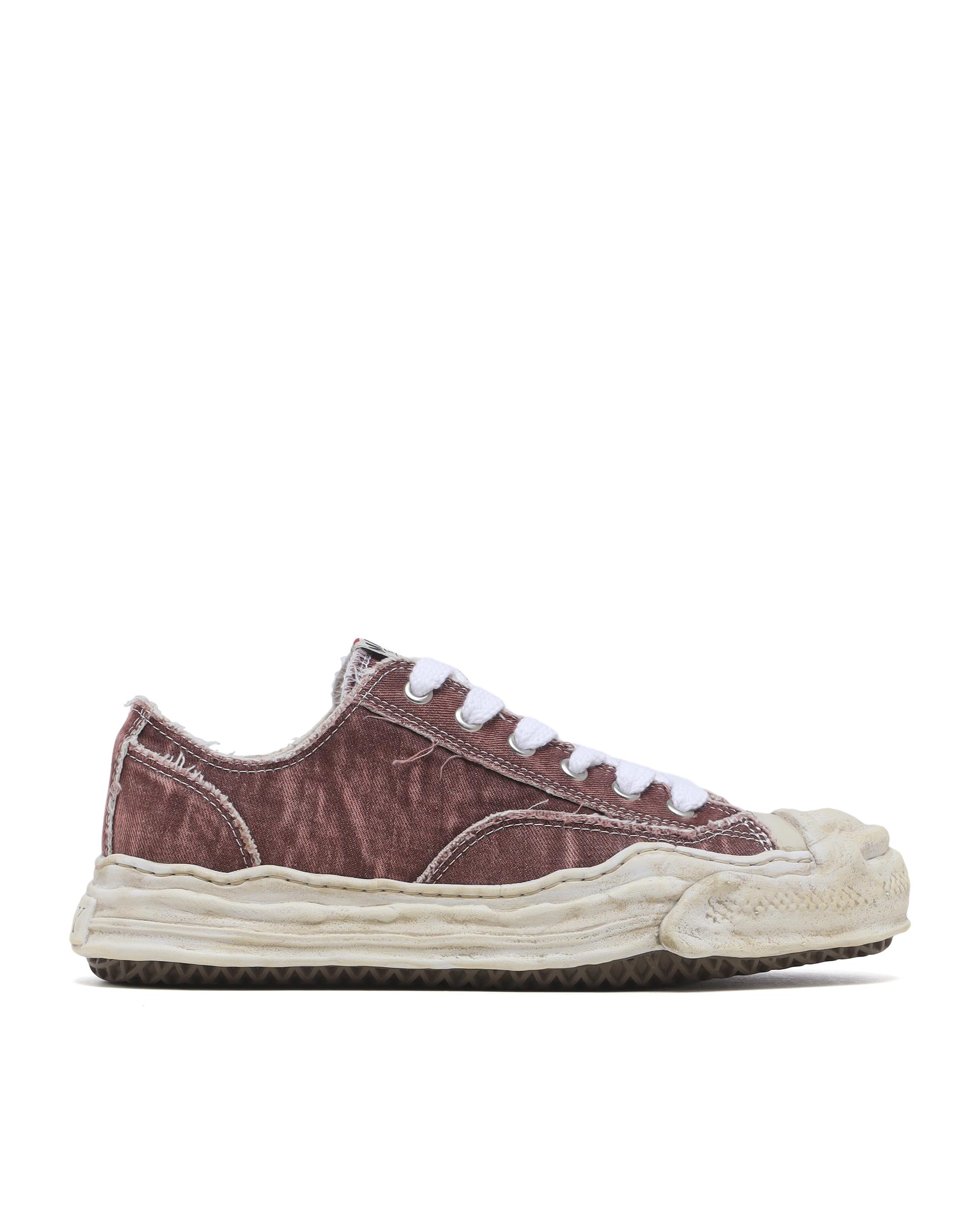 Hank original sole bleach-wash denim canvas low-top sneakers by MAISON MIHARA YASUHIRO