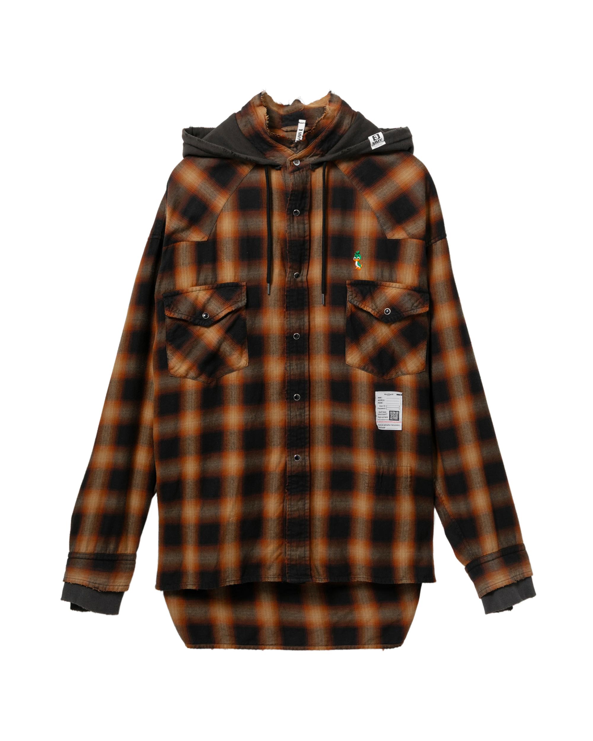 Hoodie combine checkered shirt by MAISON MIHARA YASUHIRO