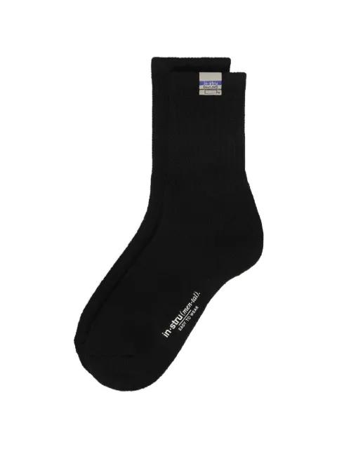 In-stru(men-tal) ribbed-knit socks (set of three) by MAISON MIHARA YASUHIRO