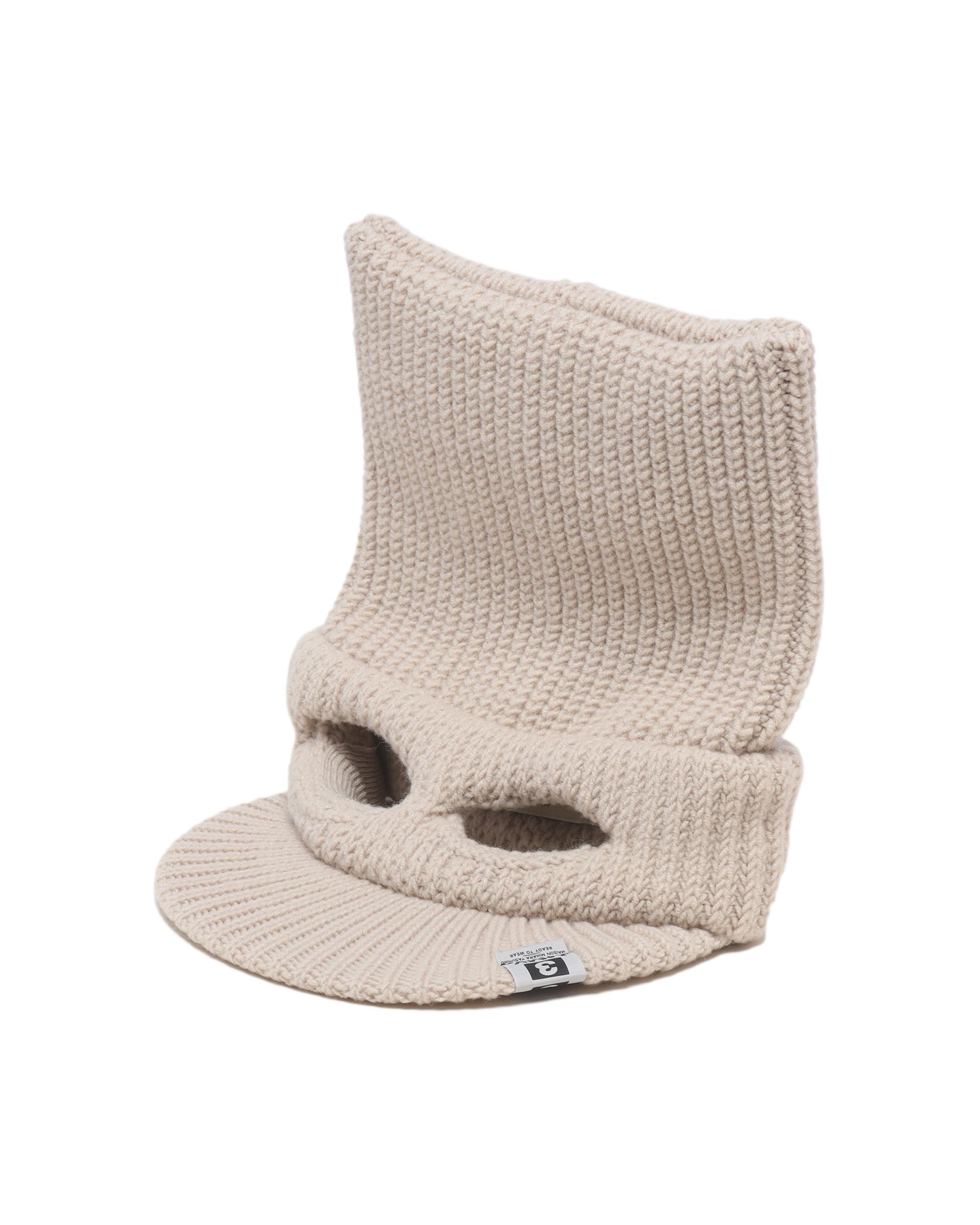 Masked visor knit cap by MAISON MIHARA YASUHIRO
