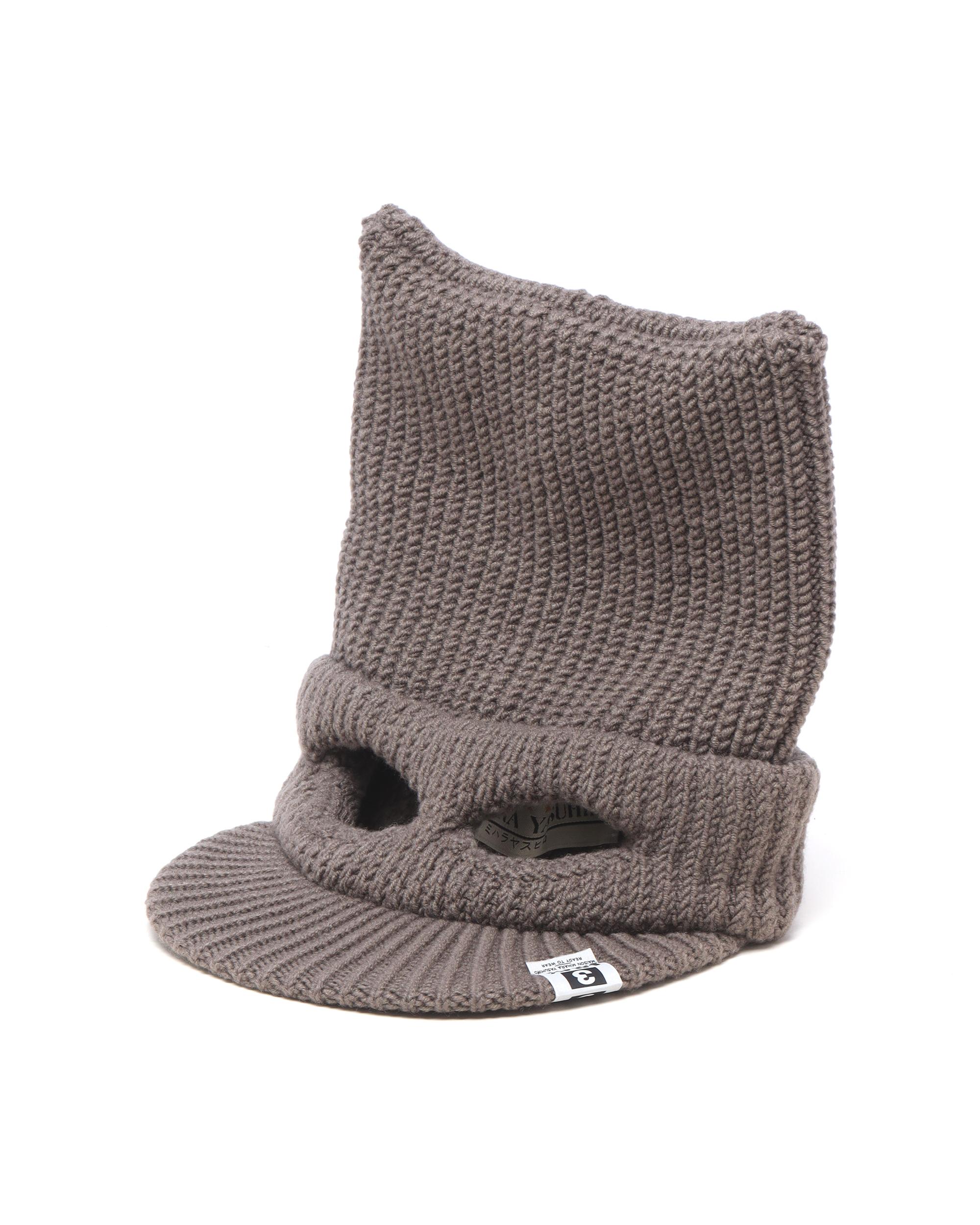 Masked visor knit cap by MAISON MIHARA YASUHIRO