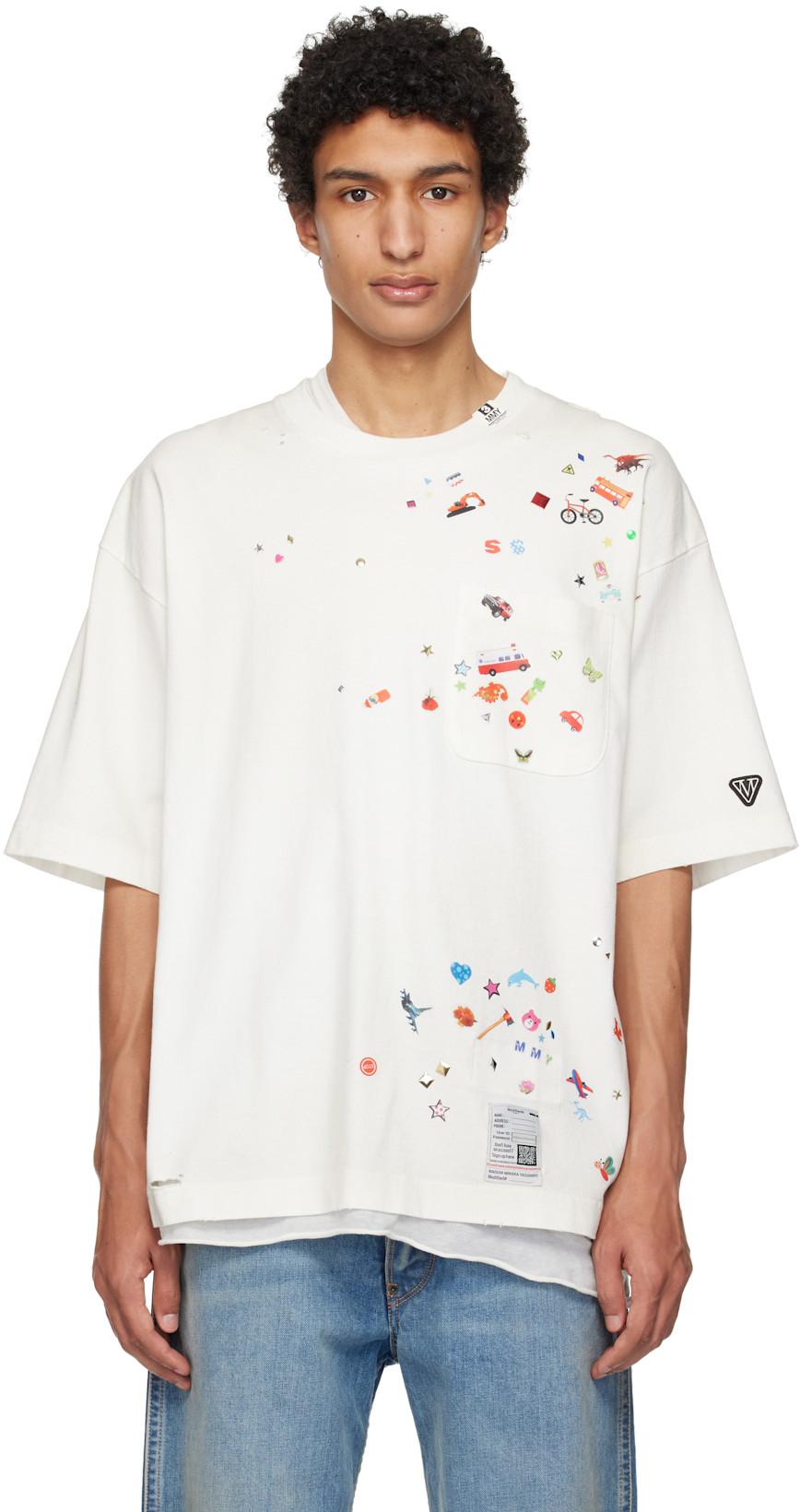 Off-White Kids Sticker Printed T-shirt by MAISON MIHARA YASUHIRO