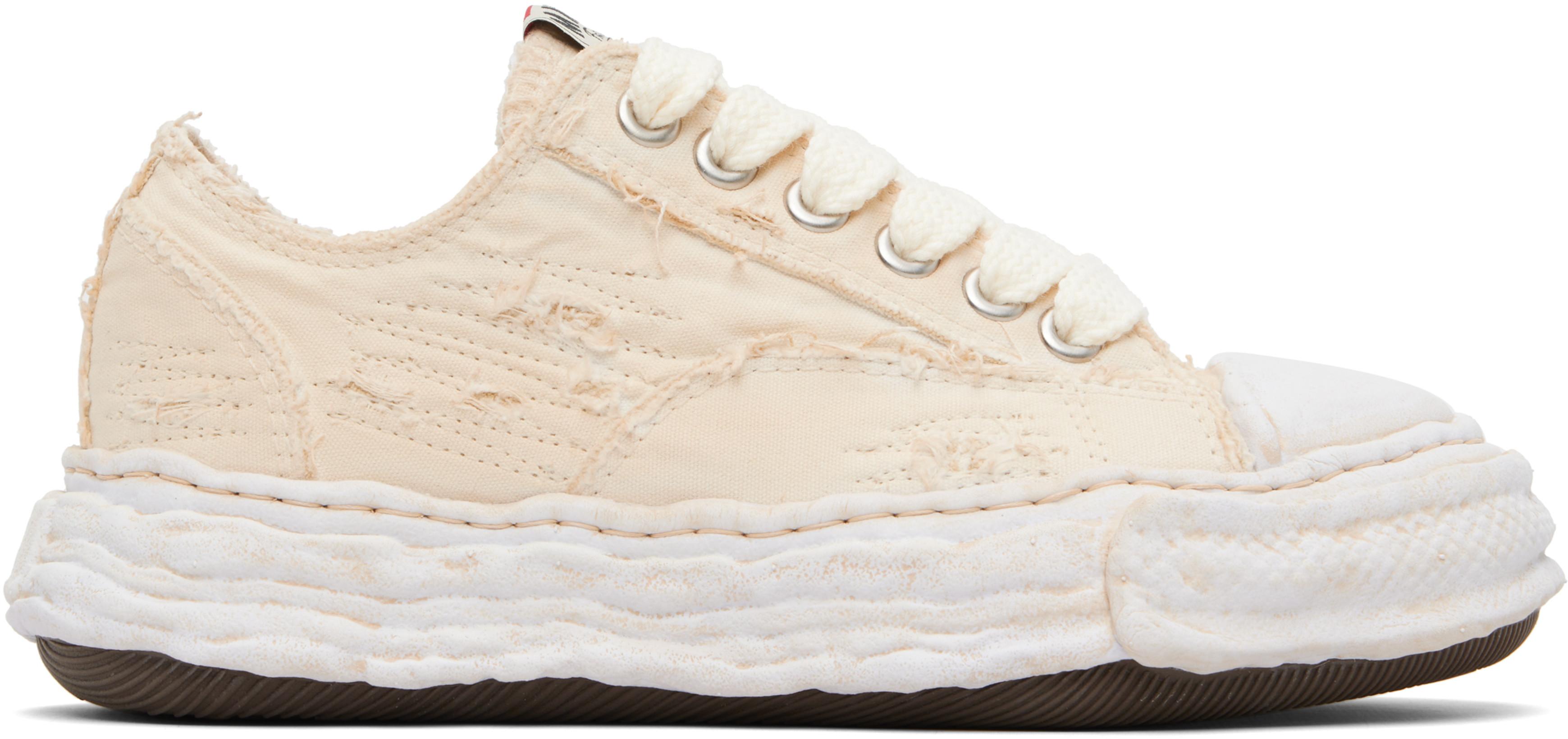 Off-White 'Peterson23' OG Sole Ripped Overdye Canvas Sneakers by MAISON MIHARA YASUHIRO