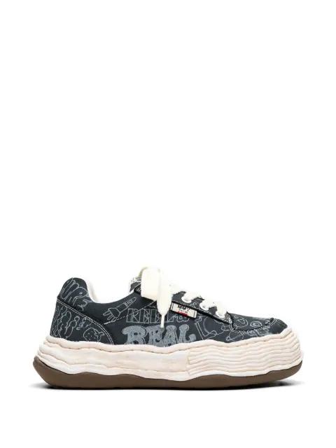 Oliver graffiti-print sneakers by MAISON MIHARA YASUHIRO
