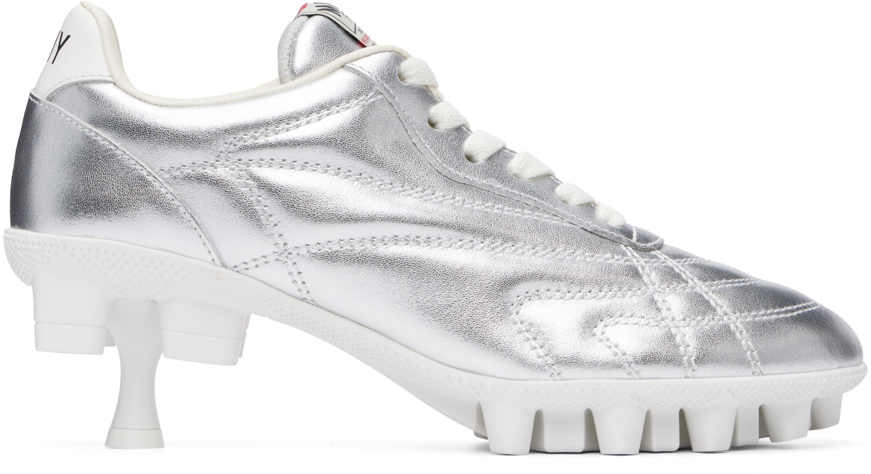 Silver Spike Sole Sneaker Heels by MAISON MIHARA YASUHIRO