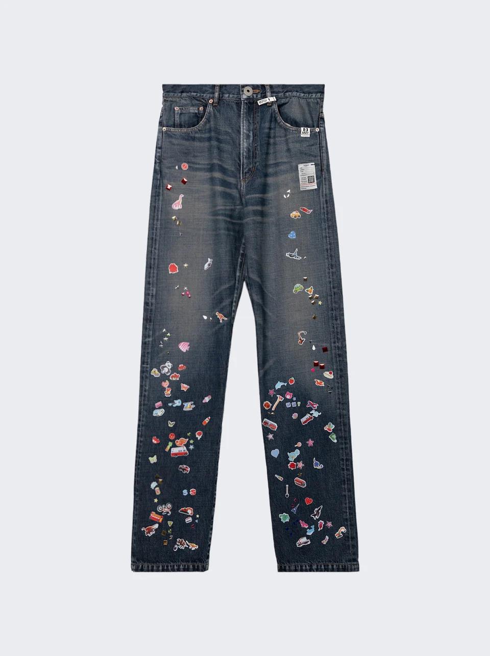 Sticker Print Jeans Indigo by MAISON MIHARA YASUHIRO
