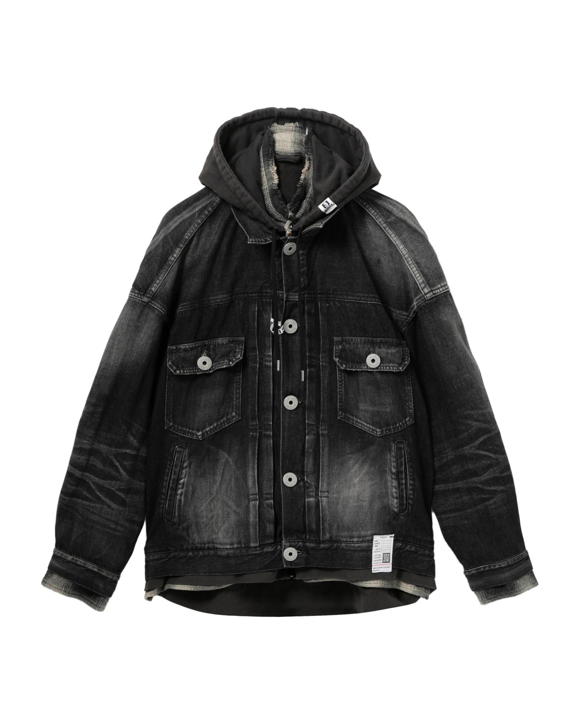 Triple layered denim jacket by MAISON MIHARA YASUHIRO