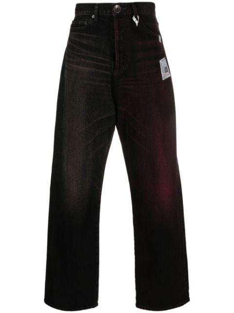 W-Combined straight-leg jeans by MAISON MIHARA YASUHIRO