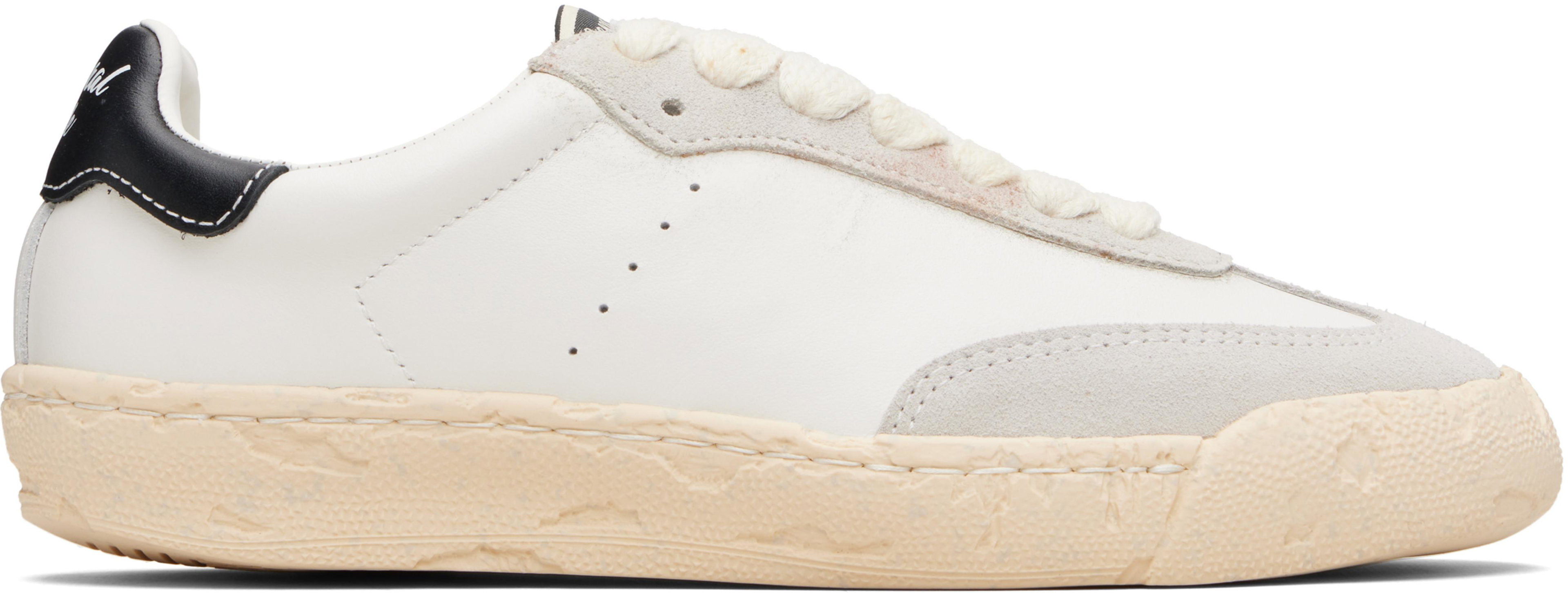 White 'Francis' Past Sole Mixed Material Low-Top Sneakers by MAISON MIHARA YASUHIRO