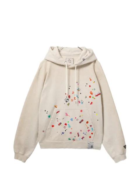 all-over graphic print hoodie by MAISON MIHARA YASUHIRO