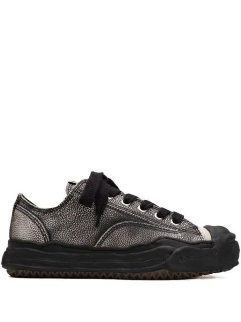 brushed leather low-top trainers by MAISON MIHARA YASUHIRO
