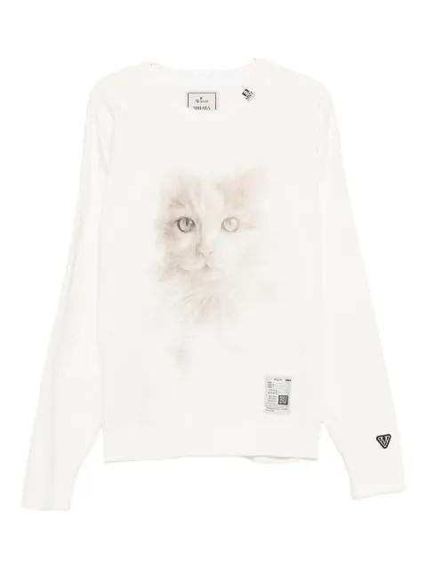 cat-face print sweatshirt by MAISON MIHARA YASUHIRO
