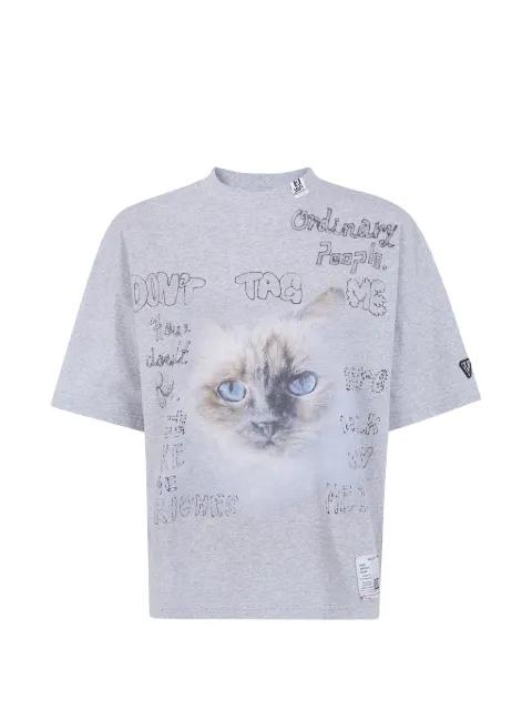 cat-print T-shirt by MAISON MIHARA YASUHIRO