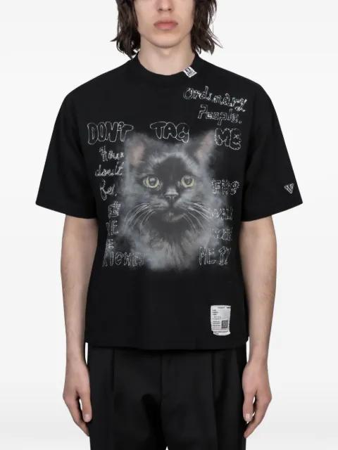 cat-print T-shirt by MAISON MIHARA YASUHIRO