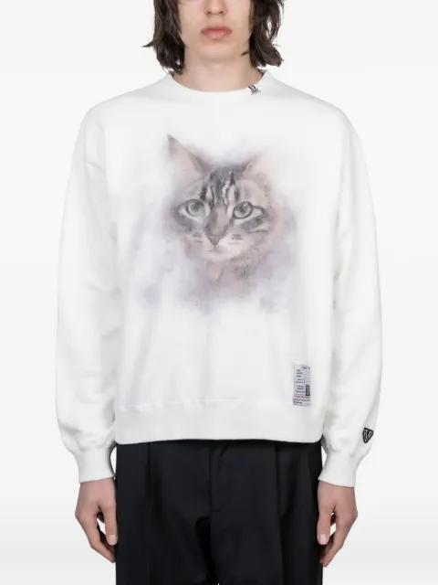 cat-print sweatshirt by MAISON MIHARA YASUHIRO