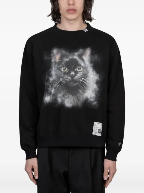 cat-print sweatshirt by MAISON MIHARA YASUHIRO