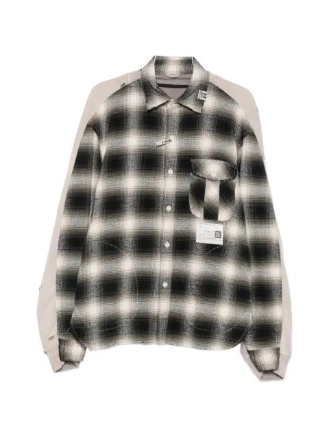 check-pattern distressed-effect shirt by MAISON MIHARA YASUHIRO