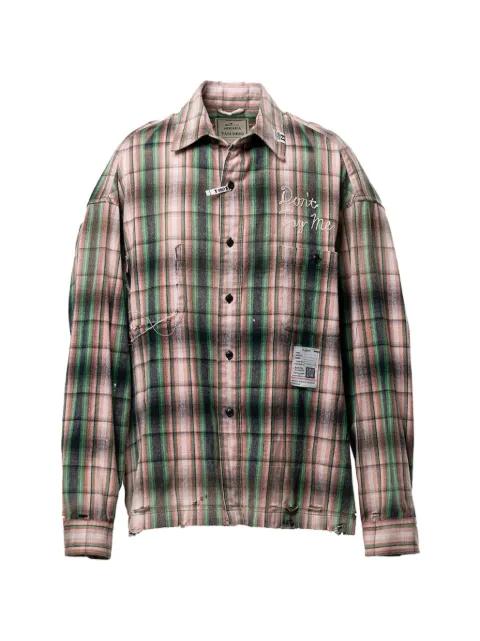 checked embroidered shirt by MAISON MIHARA YASUHIRO