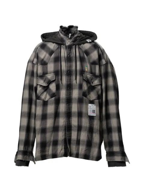 checkered hoodied shirt by MAISON MIHARA YASUHIRO