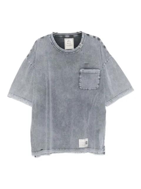 chest-pocket bleached T-shirt by MAISON MIHARA YASUHIRO