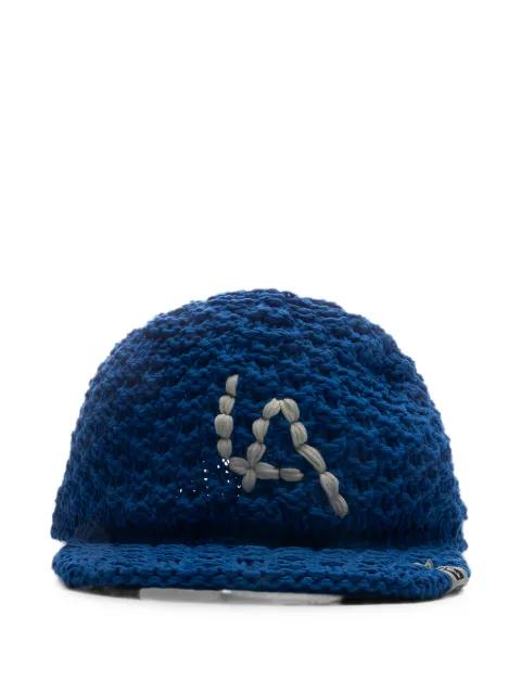 crochet-knit cap by MAISON MIHARA YASUHIRO
