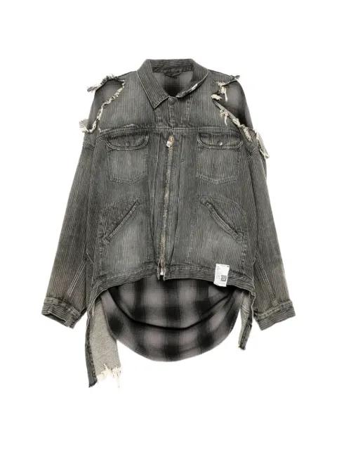 distressed collared jacket by MAISON MIHARA YASUHIRO
