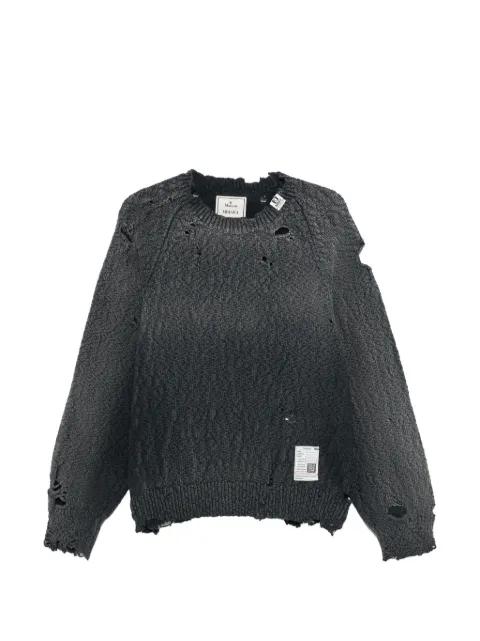 distressed crew-neck sweater by MAISON MIHARA YASUHIRO