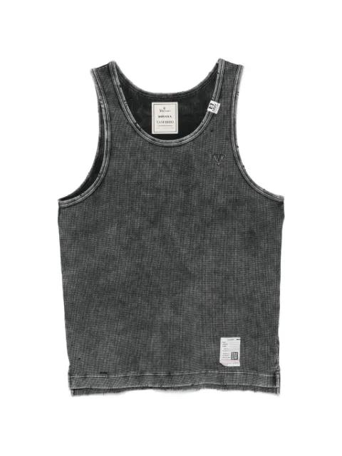 distressed waffle-knit tank top by MAISON MIHARA YASUHIRO