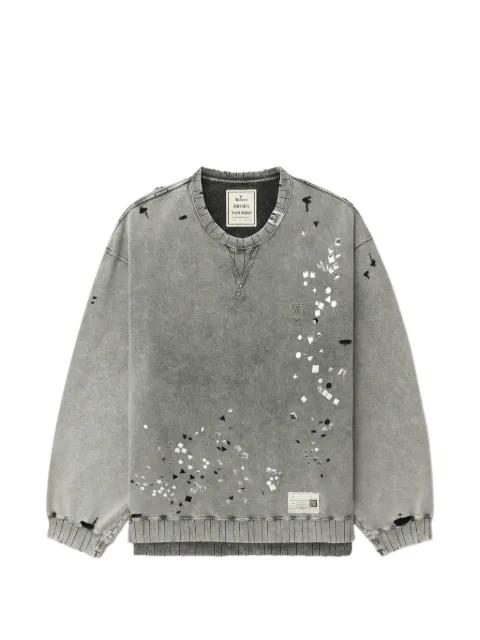 embellished distressed sweatshirt by MAISON MIHARA YASUHIRO