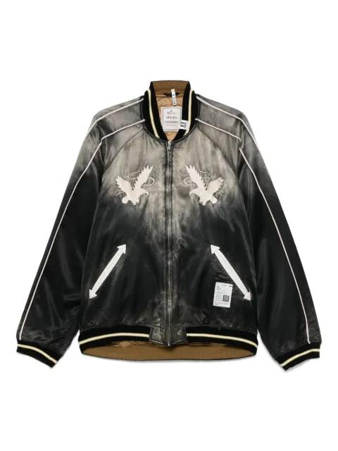 embroidered satin bomber jacket by MAISON MIHARA YASUHIRO