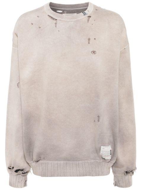 faded-effect cotton sweatshirt by MAISON MIHARA YASUHIRO