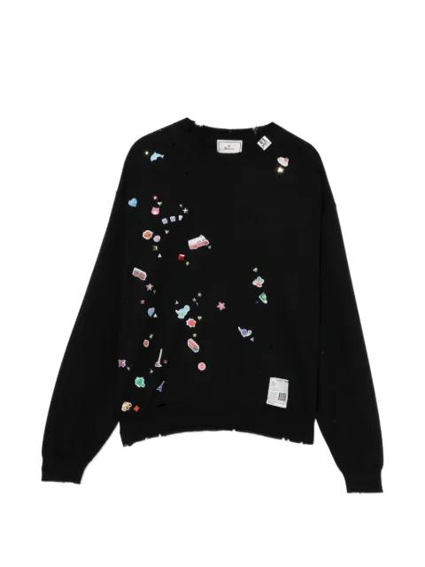 graphic-appliqué sweater by MAISON MIHARA YASUHIRO