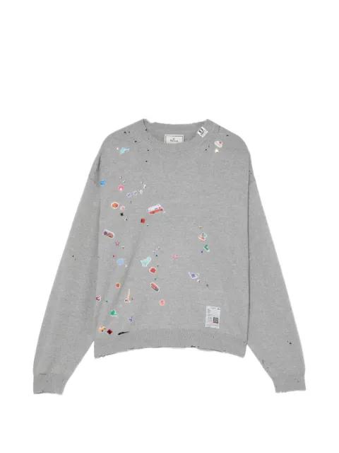 graphic-appliqué sweater by MAISON MIHARA YASUHIRO